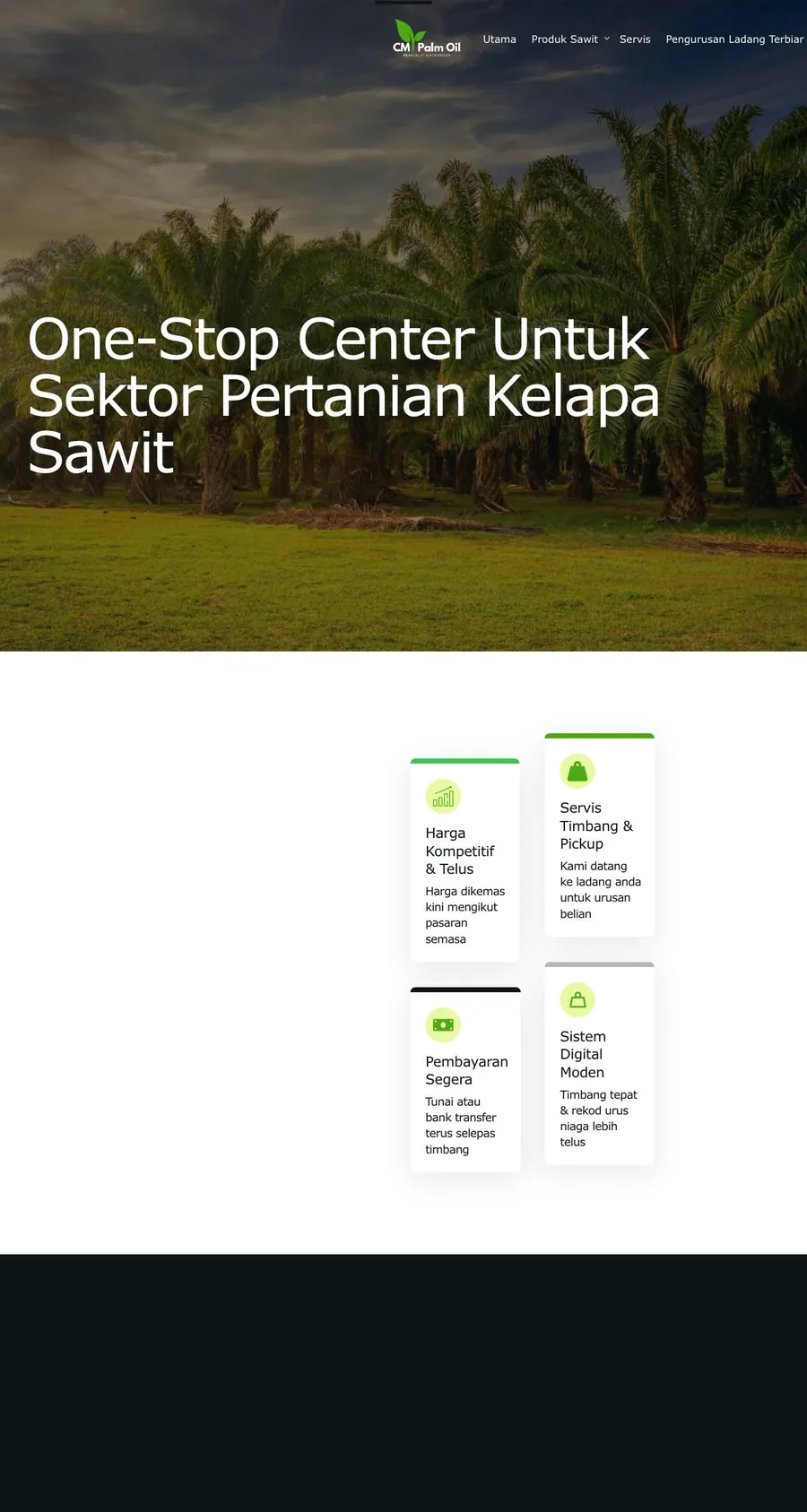CM Palm Oil website — agricultural services platform