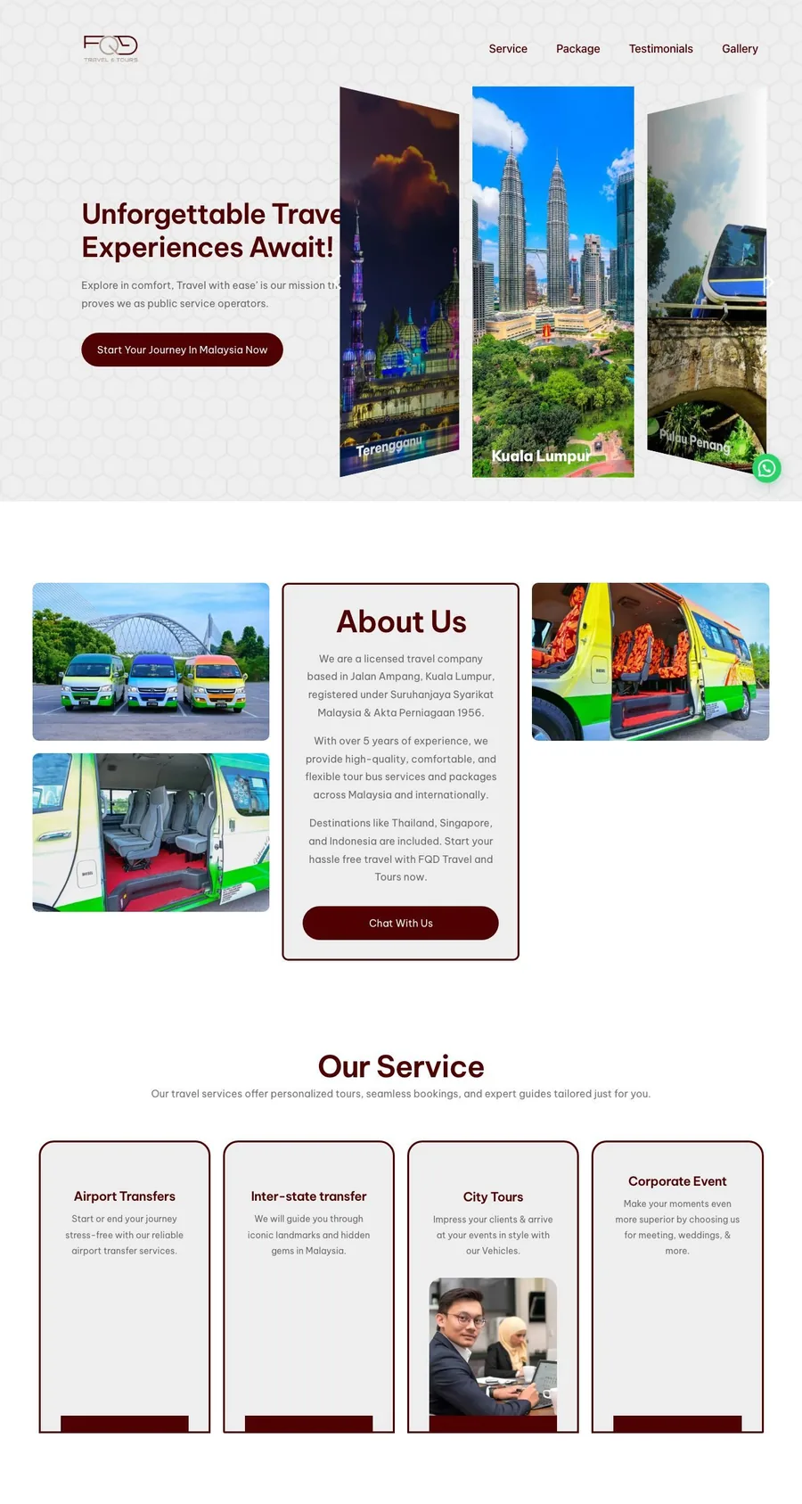 FQD Travel website — tour & travel packages Malaysia