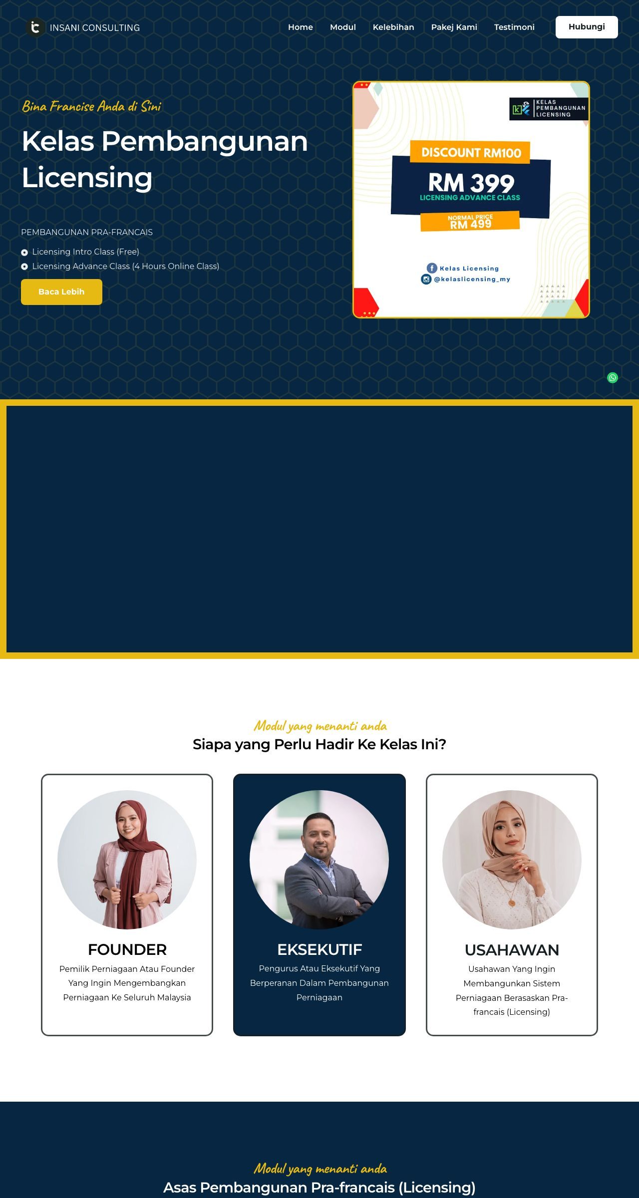 Website Insani Consulting — latihan pelesenan francais