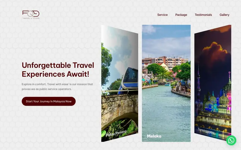 FQD Travel & Tours website