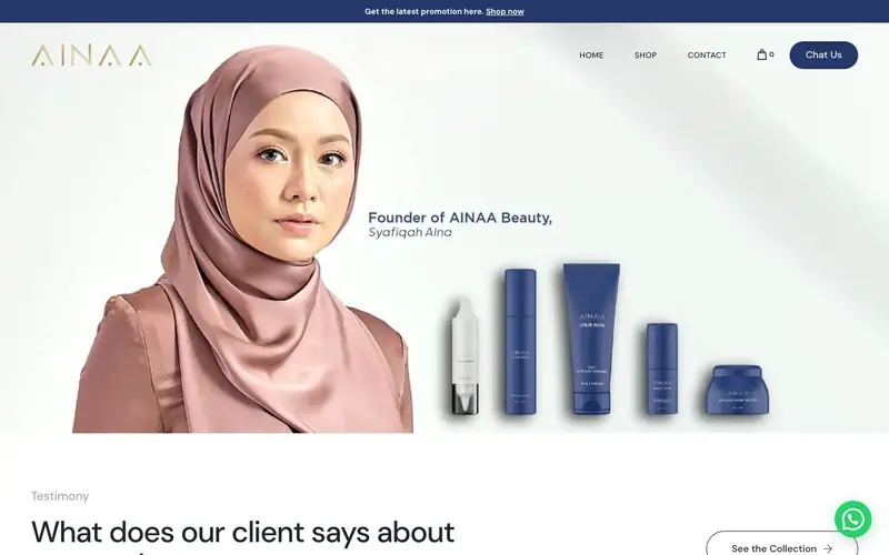 AINAA Beauty website